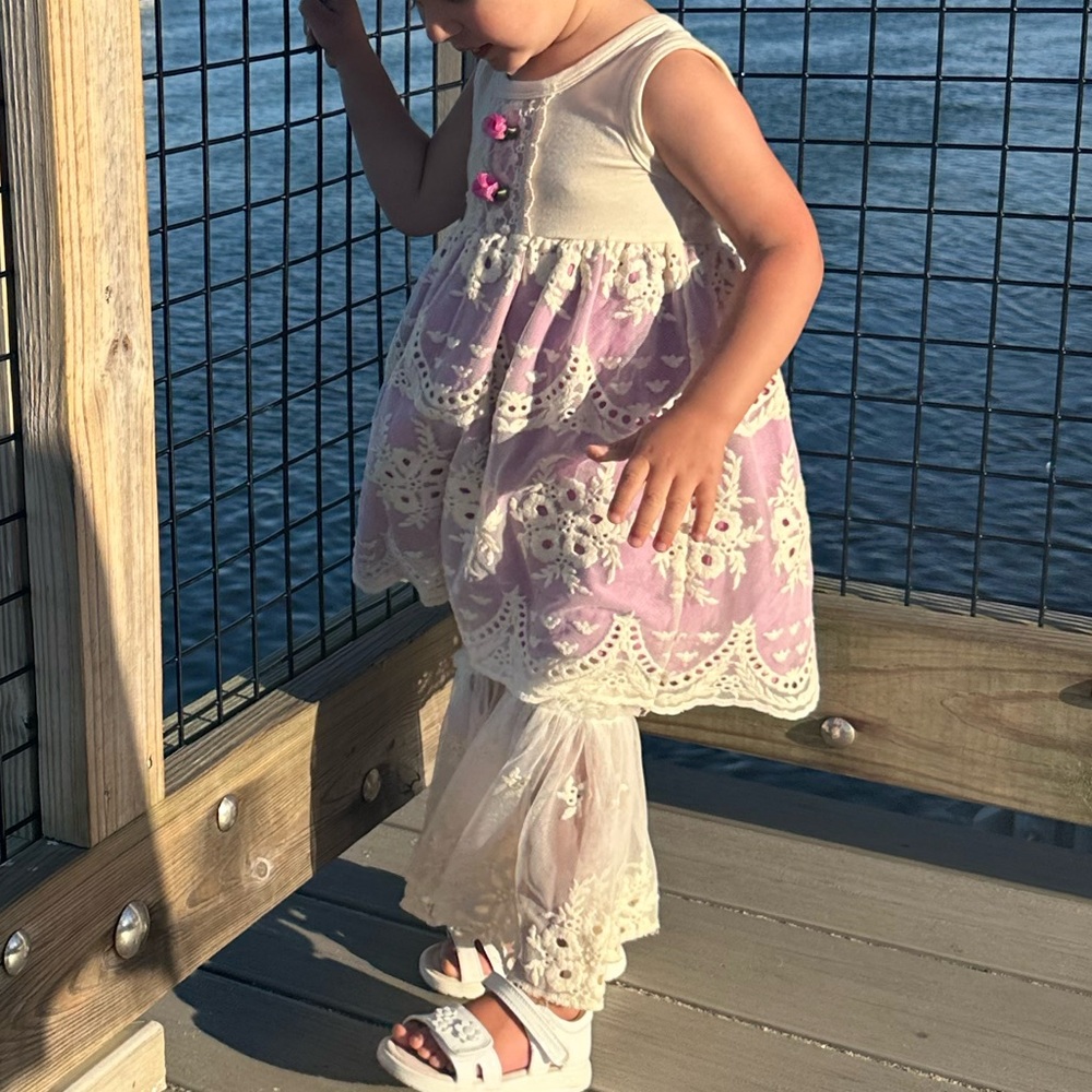 Haute Baby Lilac flower lace toddler girl outfit